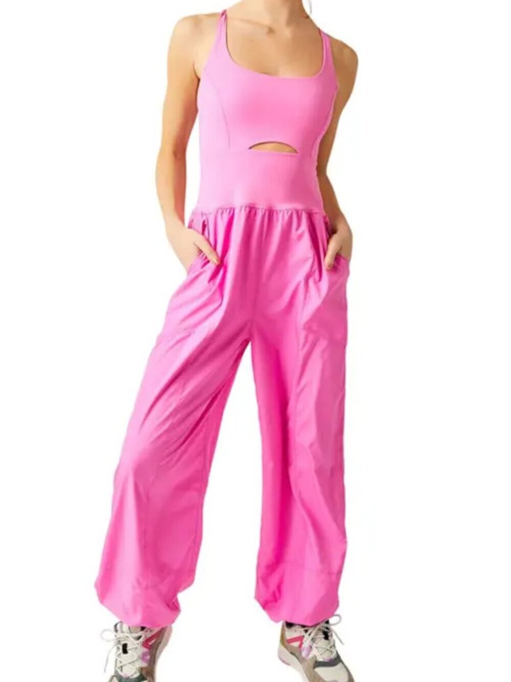 FP Movement Free People NWT Righteous Onesie Jumpsuit Magenta Minx Women's XS